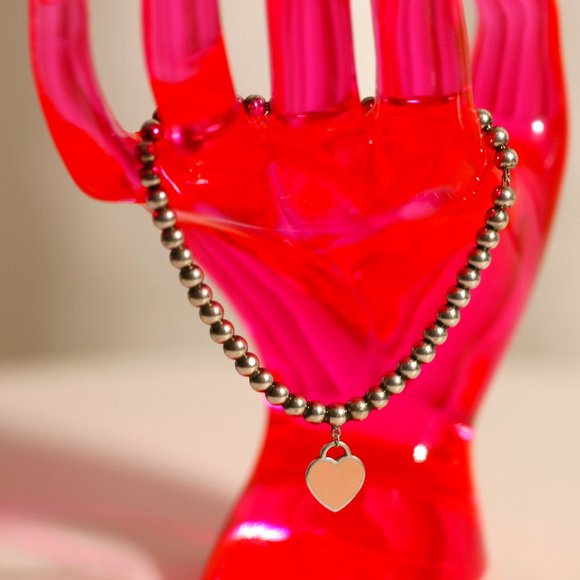 Tiffany & Co. Jewelry - Return to Tiffany Sterling Silver Pink Heart Tag Bracelet